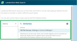 Screenshot of lws address search