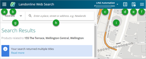 Screenshot of web search landing page 