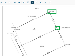 Image of a title sheet in layout plan sheets. Mark names are showing and are highlighted.