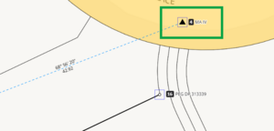 image highlighting a CSNM in survey capture. The mark has been captured as a new mark but is depicted as a solid black triangle.