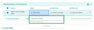 image showing "Area A DP 321356" has been entered into the free-text box.