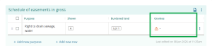 image highlighting the Grantee field in a Schedule of easements in gross.