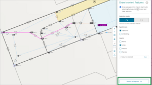 Screenshot of centreline easements Return to capture