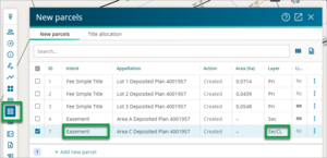A screenshot of a new parcel SecCL
