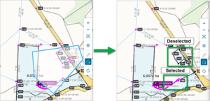 Screenshot of draw to select features, additional selections