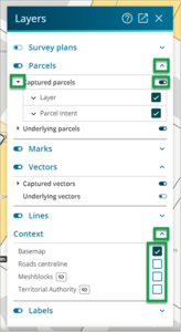 Screenshot of layers panel functions