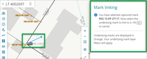 Screenshot of mark linking from spatial view select mark