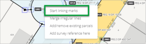 Spatial display with 'start linking marks' highlighted