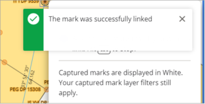 Screenshot of mark linking was successful