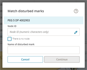 Screenshot of match disturbed marks window