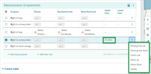 Screenshot of schedule memorandum hide height limits option not available