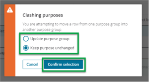 Screenshot of schedule memorandum move row keep purpose the same