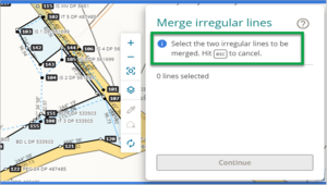 Screenshot of merge irregular lines panel