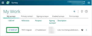 Screenshot of csd reference opening a survey