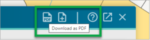 Screenshot of download as PDF button (arrow pointing down)