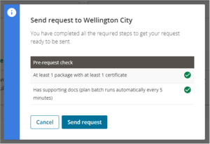 Screenshot of send a TA request