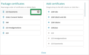 A screenshot of deleting a certificate 