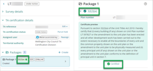 Screenshot of certified certificate with ticks