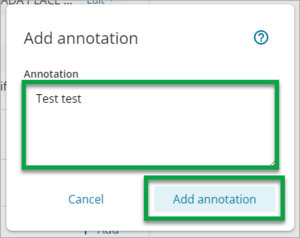 Screenshot of add annotation