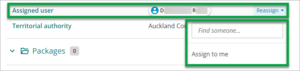 Screenshot of assigned user section