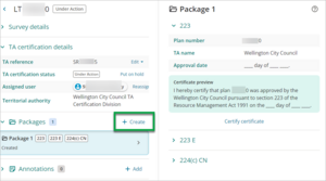 Screenshot showing how to create a package