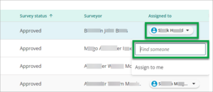 A screenshot showing how to assign to someone else