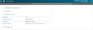 Screenshot of ta cert locked for surveyor