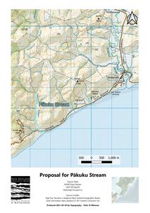Map showing the location of Pākuku Stream