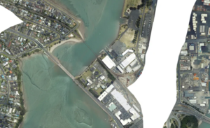 Aerial image of Otūmoeti, Tauranga Harbour, Bay of Plenty. 