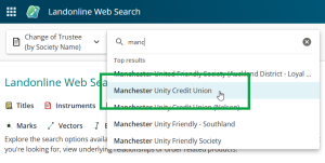 image highlighting a selected result in the drop-down.