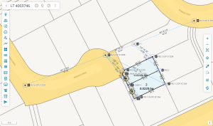 image of a survey capture screen. The CSD header is at the top left of the screen, the tools control toolbar is at the right side of the screen, and the Workflow control bar is at the left side of the screen.