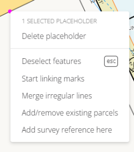 image of a placeholder's context menu.