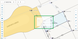 image of survey capture. In the centre of the screen, the mouse has created a reactangle shape over some captured data.