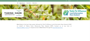 Kete Aronui data platform homepage