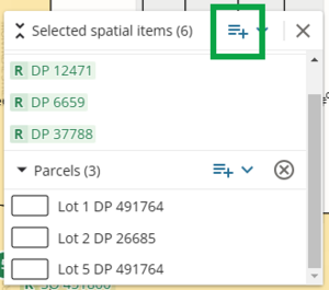 Image highlighting Add to product list icon at top right of selection bucket