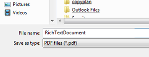 Screenshot of download interface showing &#039;RichTextDocument&#039; as default name
