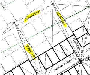  All the road names highlighted in yellow below are all contained within 1 polygon