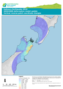 Map showing vertical reverse patch coordinate changes over New Zealand