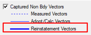 Vectors options with Reinstatement Vectors highlighted