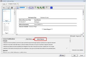 Certify and sign window with Select Names button highlighted