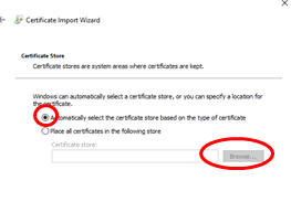 Certificate import wizard Automatically select the certificate highlighted