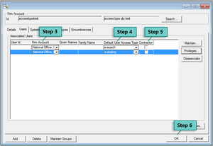 Maintain Firm screen with Steps highlighted