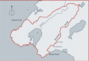 Map showing the area of interest referred to in the Deed of Settlement between Taranaki Whānui ki Te Upoko o Te Ika and the Crown.