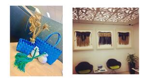 Handmade kete, flowers, poi and pākē