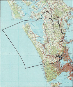 Map indicating the area of interest for Ngāti Whātua o Kaipara