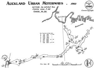 Old sample survey chart of Auckland's urban motorways