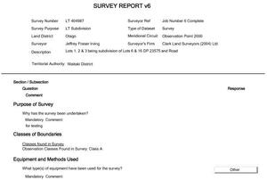 Automated survey report example