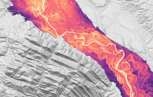 3D image of Mataura River. 