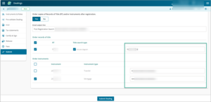 Example of where to add client reference details in post registration search.