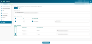 Example of where to check to select instruments to order.